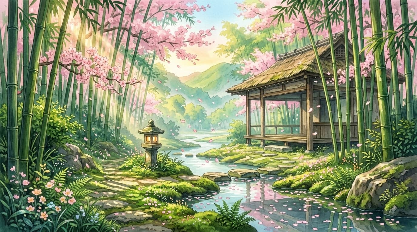 Sanctuary bamboo in spring