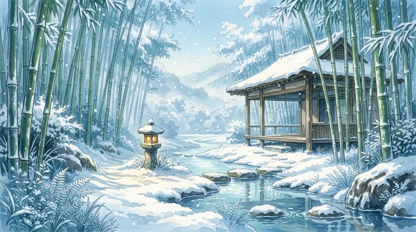 Sanctuary bamboo in winter