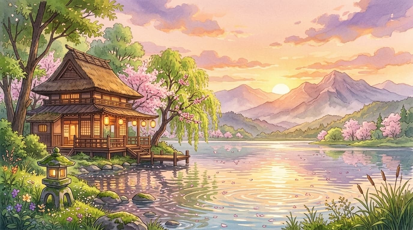 Sanctuary lake in spring