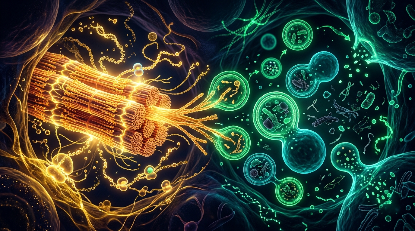 The Protein-Autophagy Paradox: Nutritional Architecture for Muscle Longevity and Cellular Recycling